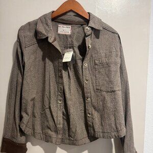 Free People Cropped Shirt - Brownish